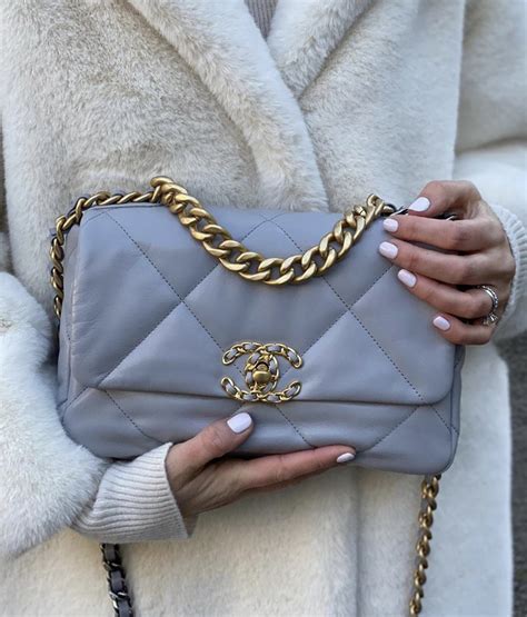 chanel 19 flap bag grey|Chanel bag 19 price.